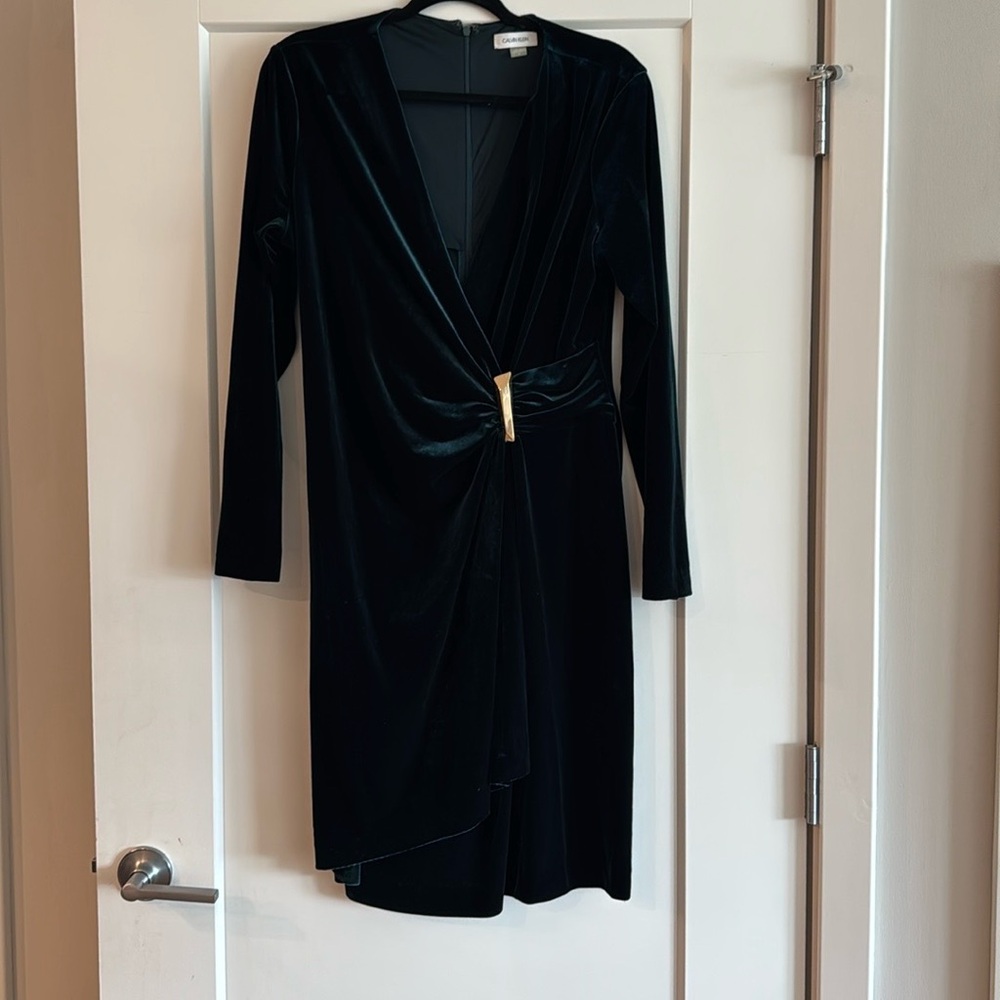 Forest green velvet dress